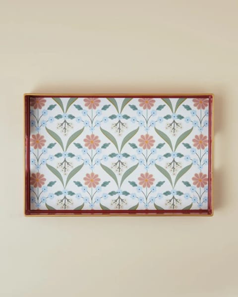 سینی Nostalgic Whispers PP ۴۰×۲۶ سانتی‌متر بورگوندی