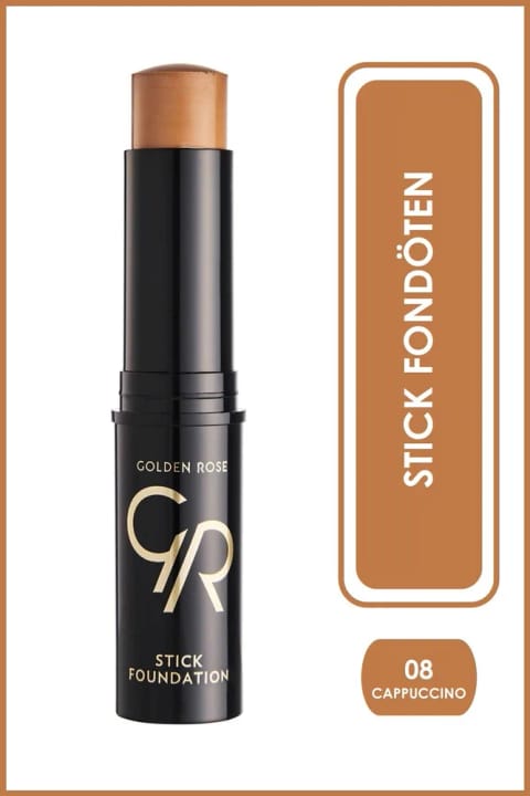 Golden Rose استیک فونداسیون شماره 08 کاپوچینو - کرم پودر استیکی با پوششدهی بالا