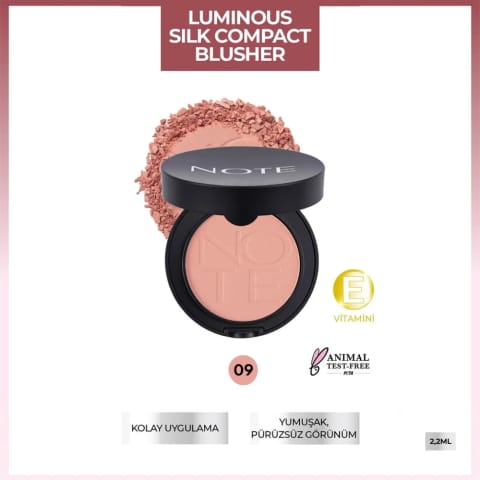 Note Luminous Silk Compact Blusher Allık 09 Dusty Pink