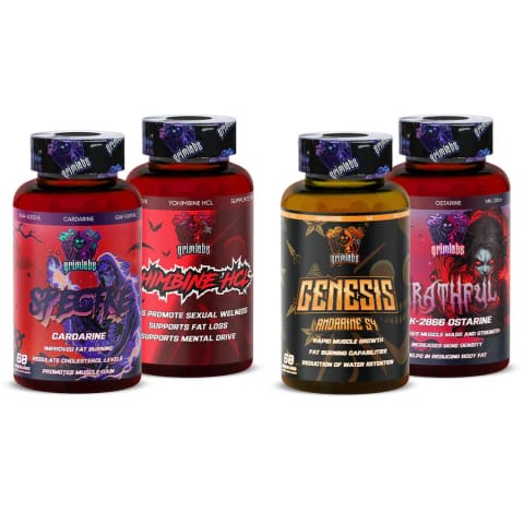 کیت چربی‌سوز Grimlabs - Spectre Cardarine و Wrathful MK2866 و Genesi S4 و Yohimbine HCL