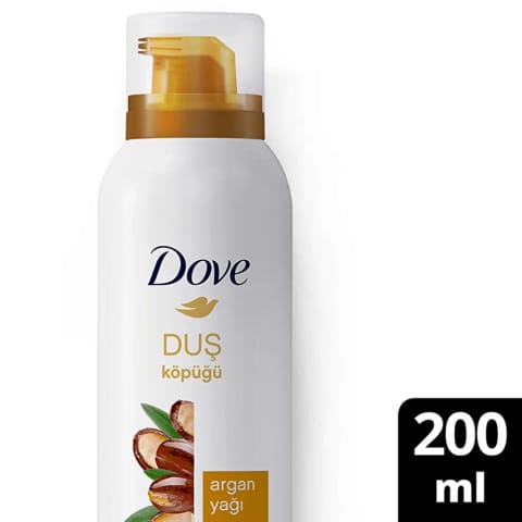 Dove شامپو بدن کف فشرده آرگان روغن ۲۰۰ میلی‌لیتر با فرمول کرمی ۱۰ برابر کف غلیظ‌تر