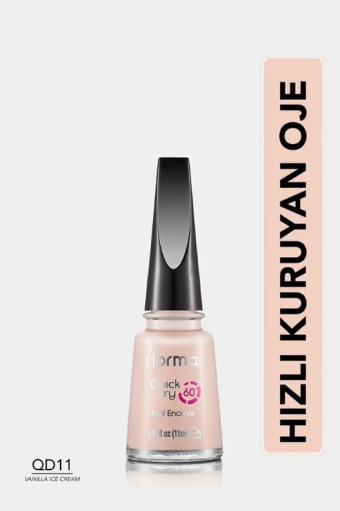 Flormar Quick Dry Nail Enamel QD11 Vanilla Ice Cream لاک ناخن