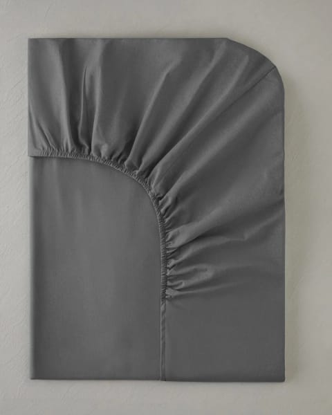 ملحفه کشدار دو نفره Pure Pamuk 160x200 سانتی‌متر آنتراسیت