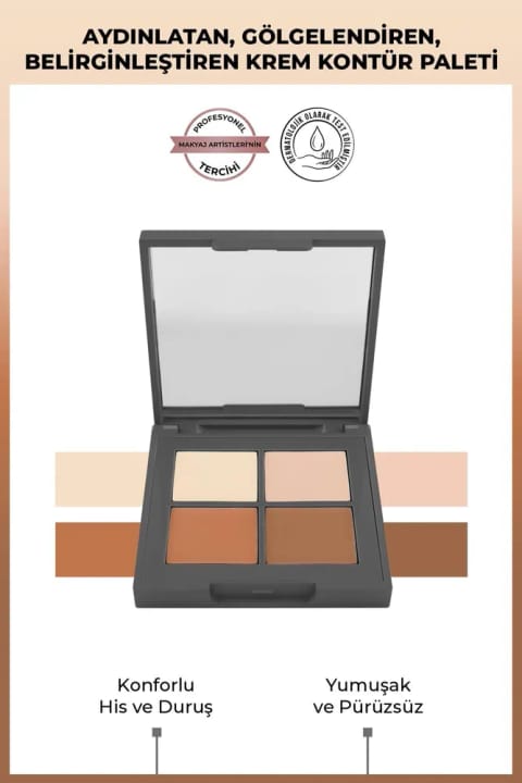 پالت کانتور کرمی ۴ رنگي Alix Avien - Cream Contour Palette Vanilia & Beige & ...