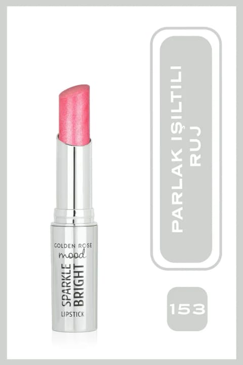 Golden Rose رژ لب براق Mood Sparkle شماره 153 Pink Glitz