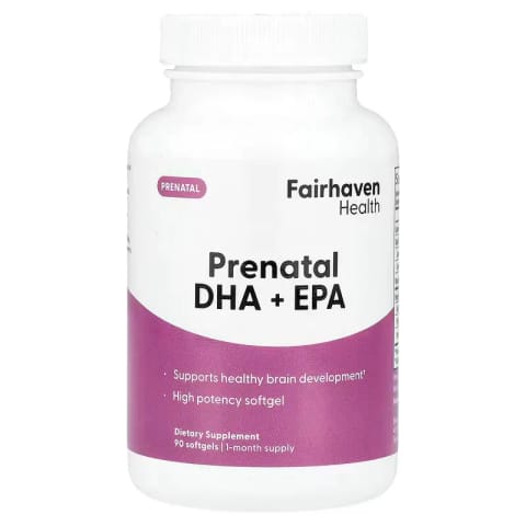 روغن ماهی Fairhaven Health Healthy Pregnancy EPA DHA Omega 3 Brain Eye Heart 90 Softgels