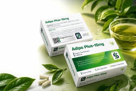 Adipo plus 15 mg (کافئین + چای سبز) ۳۰ کپسول