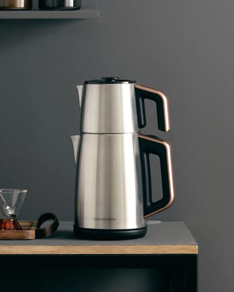 چای‌ساز و کتری English Home CMK 6010 Inox ۲ لیتر مشکی-مسی