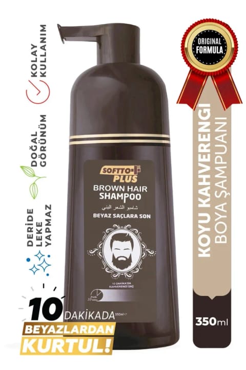 Softto Plus سفیدپوش فوری موثر Brown Hair شامپو رنگ مو قهوهای 3...