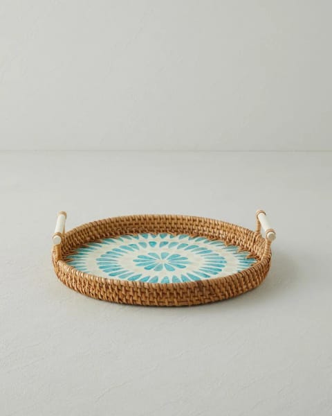 سینی Florence Rattan ۲۸ سانتی‌متری قهوه‌ای