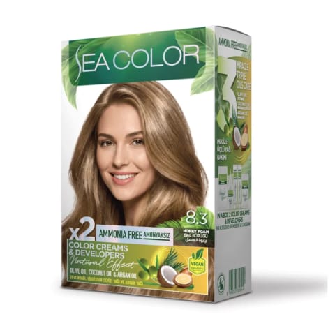 رنگ مو بدون آمونیاک Sea Color 8.3 فوم عسلی