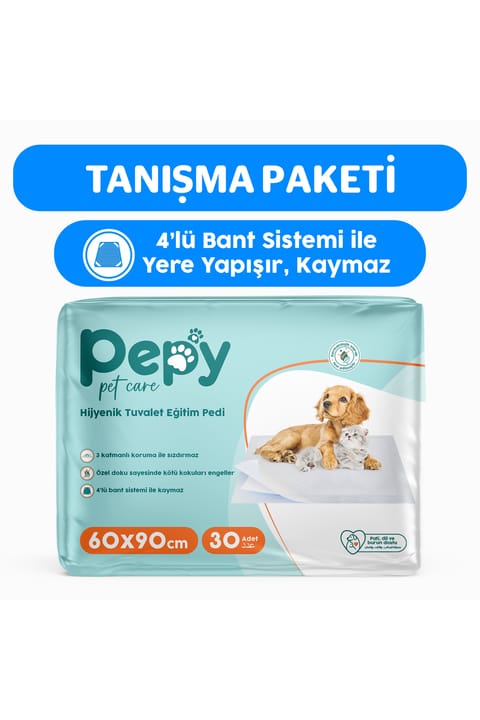 PEPY 60x90 پد آموزشی بهداشتی توالت ۳۰ عددی ۱ بسته ۳۰ عدد