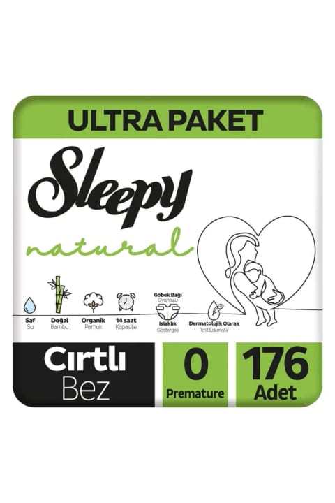 Sleepy Natural Ultra بسته پوشک بچه سایز ۰ نارس ۱۷۶ عددی