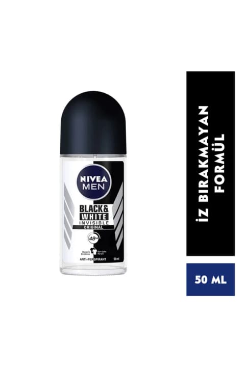 NIVEA Men Invisible Black And White Power رول‌آن مردانه ۵۰ میلی‌لیتر