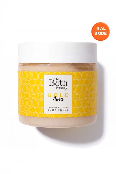 THE BATH FACTORY مرطوبکننده و پاککننده گلد اورا اسکراب بدن ۳۰۰ گرم