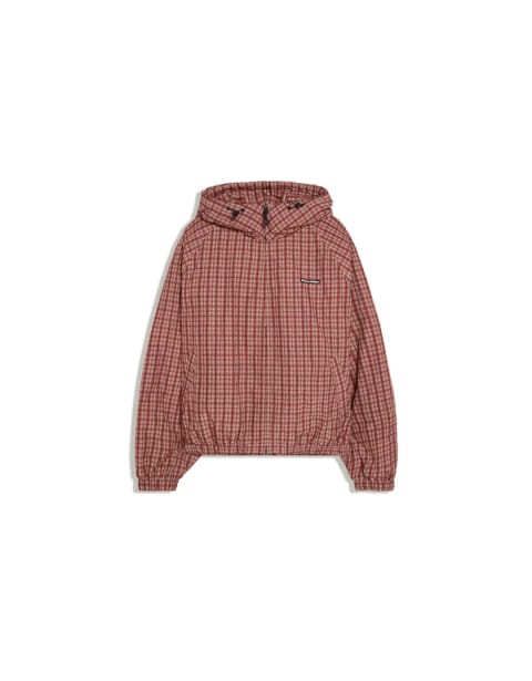 Hooded check jacket