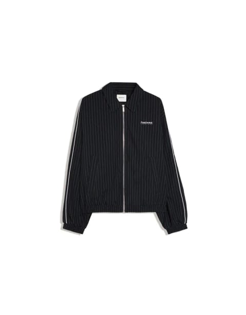 Pinstripe ژاکت زیپ‌دار
