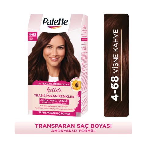 Palette رنگ مو شمارهٔ ۴-۶۸ قهوه‌ای آلبالویی