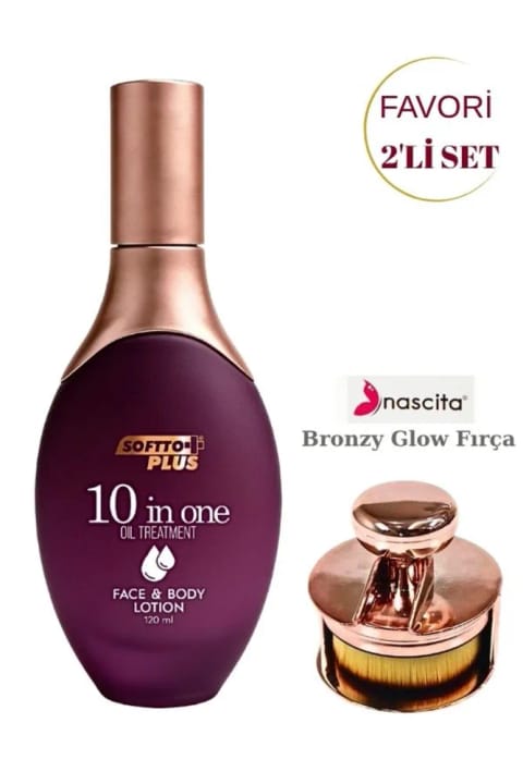 nascita برس گرد فونداسیون Bronzy Glow NASBRUSH0247 + Softto Plus 10 IN...
