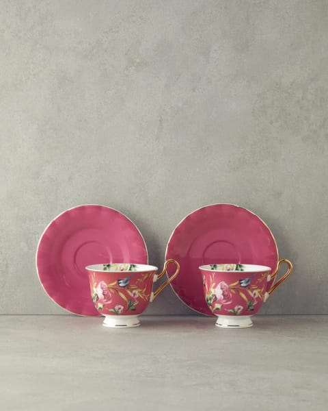 ست فنجان چای Vanilla New Bone China ۴ پارچه ۲ نفره ۲۲۰ میلی‌لیتر بنفش