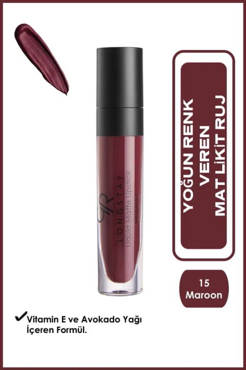 Golden Rose Longstay Liquid Matte Lipstick - 15 - رژ لب مایع مات ماندگار