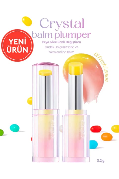 CLIO بالم حجمدهنده و تغییر رنگدهنده لب بر اساس حرارت Crystal Balm Plump — 01 Lemon