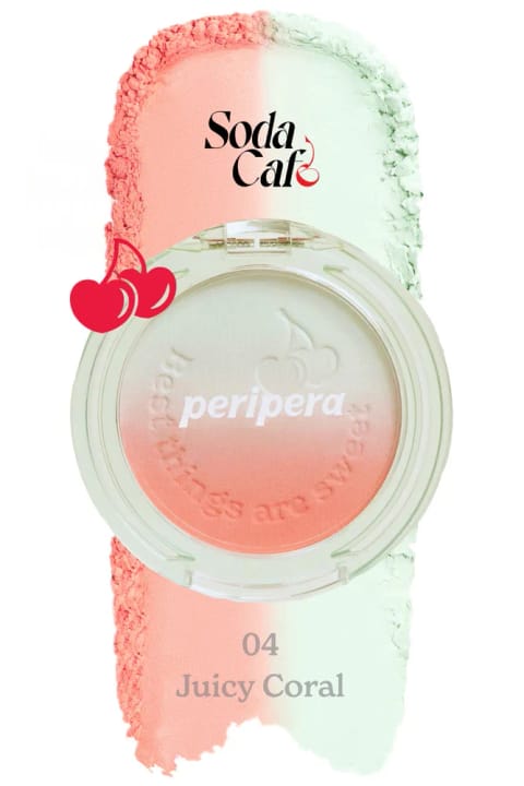 پریپرا رژگونه پودری دو رنگ با ظاهر طبیعی PERIPERA Pure Blushed Custom Cheek — 004 Juicy Coral