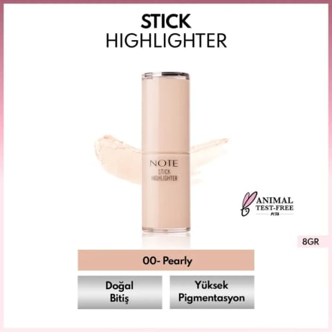 Note Stick Highlighter مرطوبکننده استیک نرم روشنکننده 00 Pearly