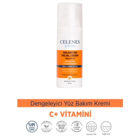 Celenes Sea Buckthorn کرم مراقبت از پوست صورت روشنکننده و متعادلکننده ۵۰ میلیلیتر