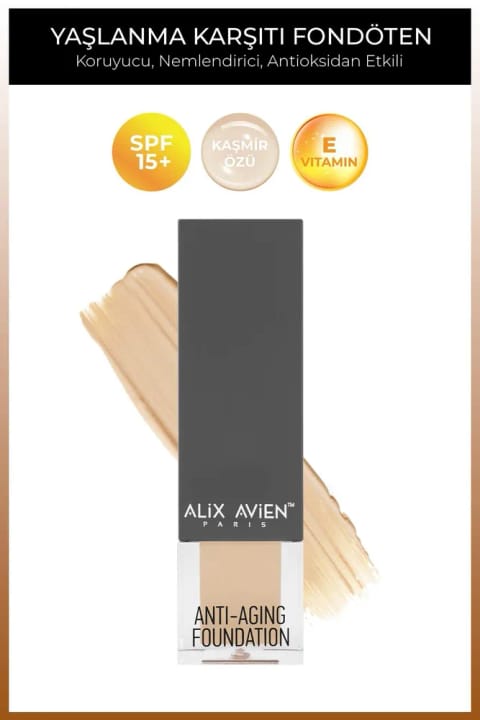 Alix Avien ضد پیری مرطوب‌کننده با ویتامین SPF15+ فونداسیون - آنتی... — 510 Deep Peach