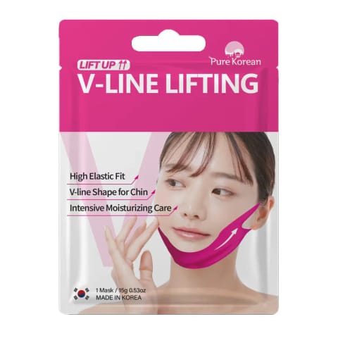 ماسک صورت و چانه V-Line برند Pure Korean حاوی گلوتاتیون و کلاژن ۱۵ گرم