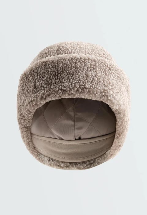 کلاه بافت Faux shearling با لبه برگردان