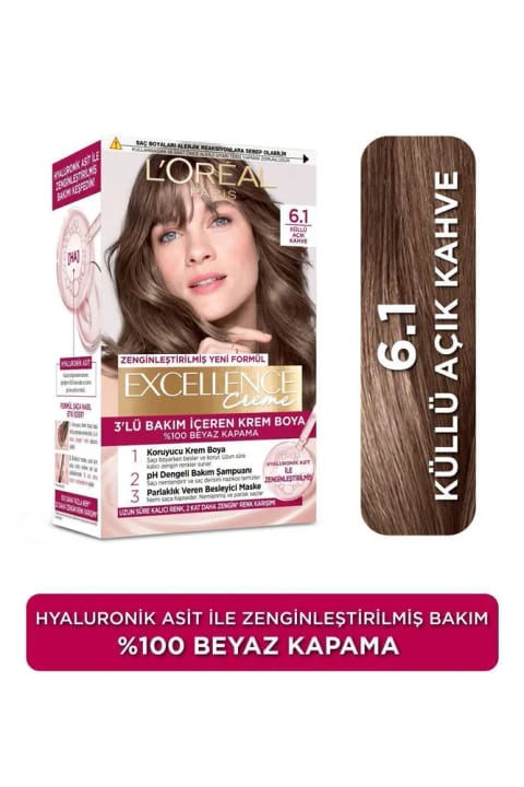 L'Oreal Paris Excellence Creme رنگ مو - 6.1 بلوند تیره خاکستری