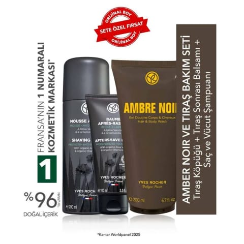 ست شامپو بدن و مو و روال اصلاح Ambre Noir