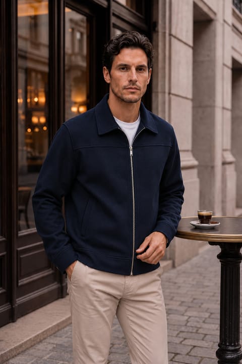 کاپشن مردانه Valiberta مدل Harrison فیت Relaxed با زیپ - سرمهای