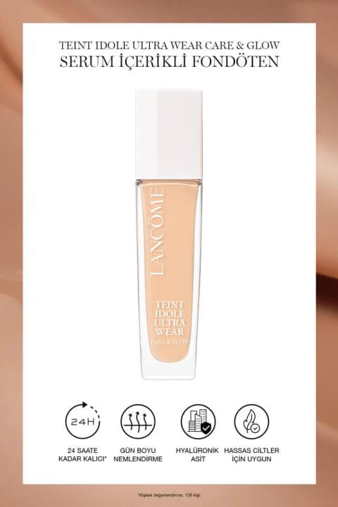 Lancome Teint Idole Ultra Wear Care Glow فونداسیون مایع حاوی سرم