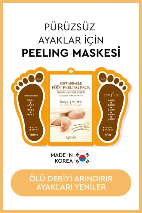 Mjcare Miracle Foot Peeling Pack - ماسک لایه‌بردار پا مدل جورابی Mjcare