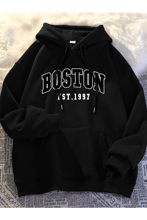 سویشرت اورسایز یونیسکس چاپ Boston uyguntarz
