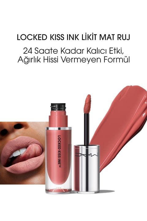 رژ لب مایع مات ۲۴ ساعته M.A.C Locked Kiss Ink - رنگ Mischief - ۴ml