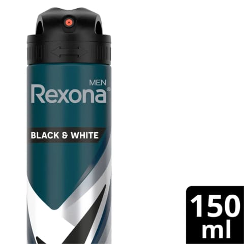 Rexona Men اسپری دئودورانت Invisible Black & White 72 ساعت محافظت مداوم 150 میلیلیتر