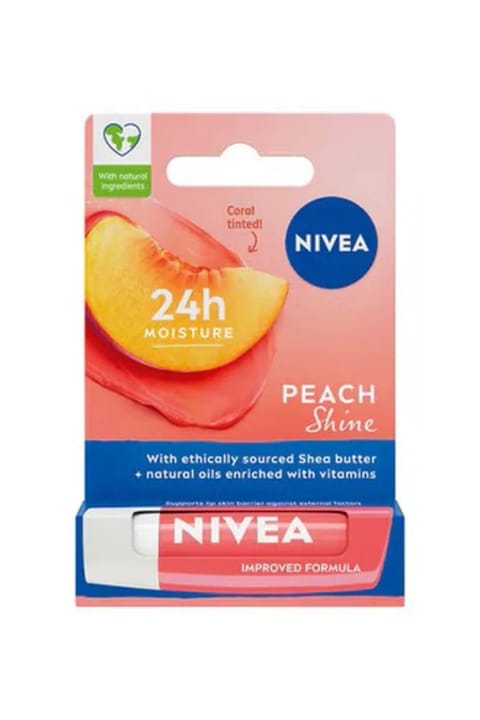 NIVEA کرم مراقبت از لب و براقکننده لب هلو ۴.۸ گرم ۲۴ ساعت آبرسانی