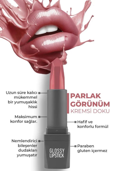 رژ لب براق مرطوب‌کننده ماندگار Alix Avien - Glossy — 314 Dirty Rose