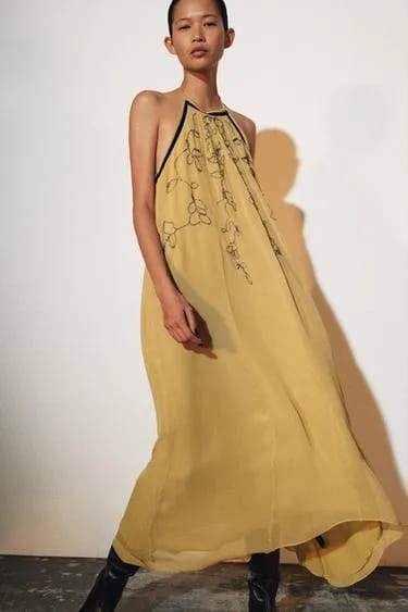 پیراهن گلدوزی‌شده با منجوق ZW COLLECTION