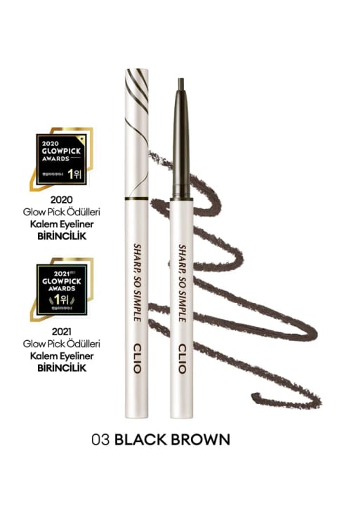 مداد چشمی ضد آب و نوک باریک CLIO Sharp So Simple — 03 Black Brown