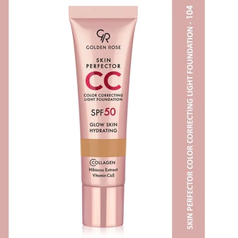 Golden Rose Skin Perfect CC SPF50 فونداسیون 104 Warm Honey